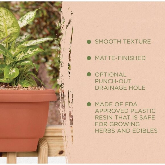 Bloem Terra Cotta Oval Deck Rail Planter 24" Elevated Garden Box (Quantity 2) - Picture 7 of 16